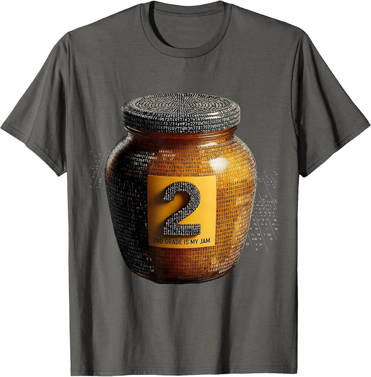 2nd Grade Is My Jam Teacher Design T-Shirt - Asphalt Grey