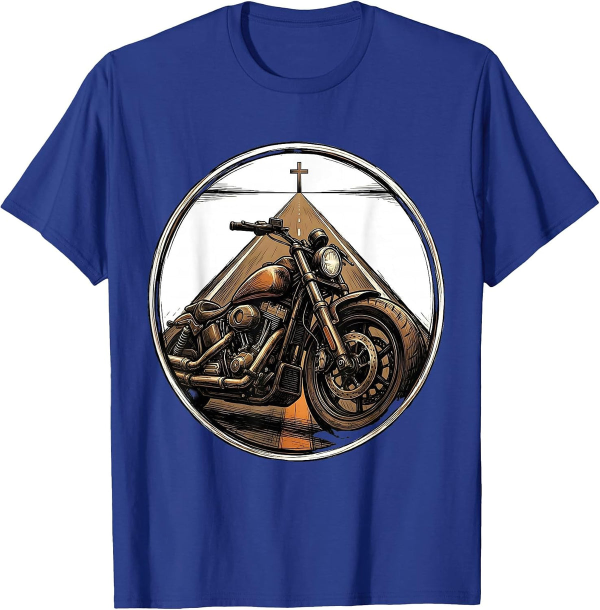 Motorcycle Faith Biker Christian Rider Identity T-Shirt - Royal Blue