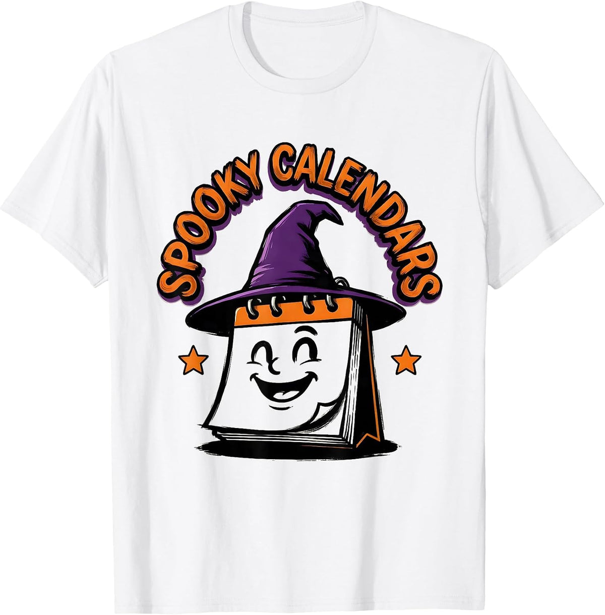 Men's Spooky Calendars Sign Painter Teacher Halloween Classroom T-Shirt - White