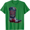 Men's Wild West Denim Queen Cowgirl Design T-Shirt - Kelly Green