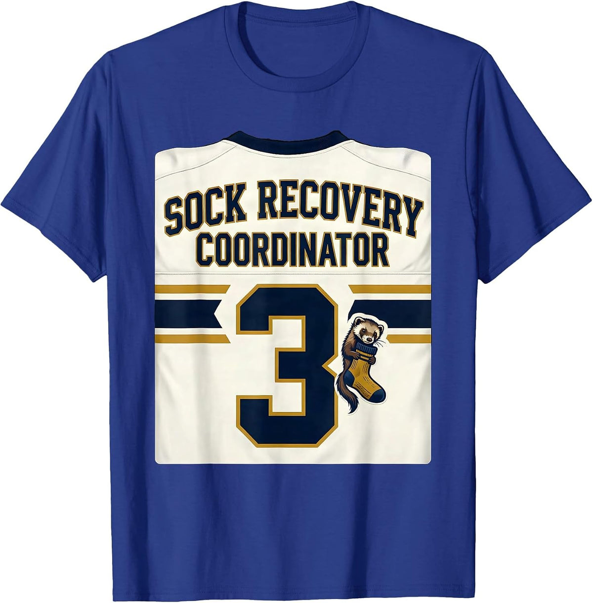 Men's Sock Recovery Coordinator Funny Ferret Owner Ferret Lover T-Shirt - Royal Blue