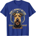 Home's Warmest Welcome Airedale Terrier Van Gogh Style T-Shirt - Royal Blue