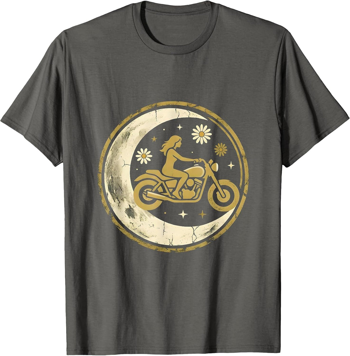 Men's Desert Dusk Motorcycle Rider Graphic Tee T-Shirt - Asphalt Grey