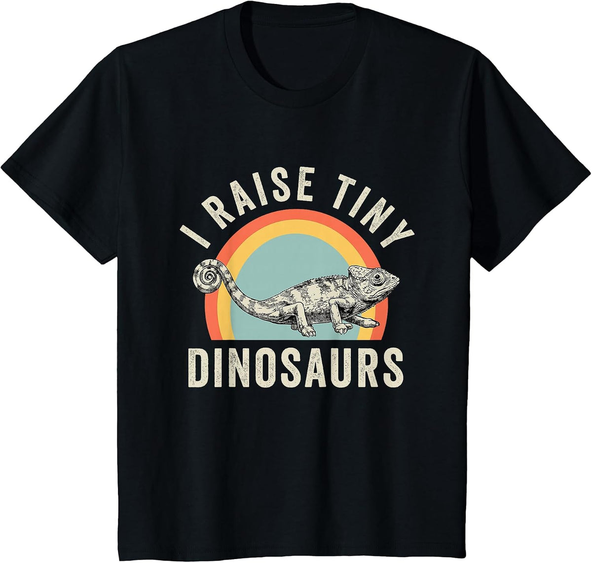 I Raise Tiny Dinosaurs Chameleon Mom T-Shirt - Black