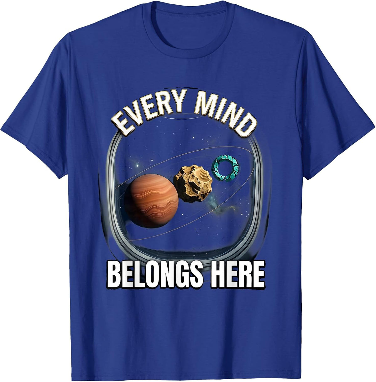 Men's Every Mind Belongs Here Cosmic Neurodiverse Universe Special T-Shirt - Royal Blue