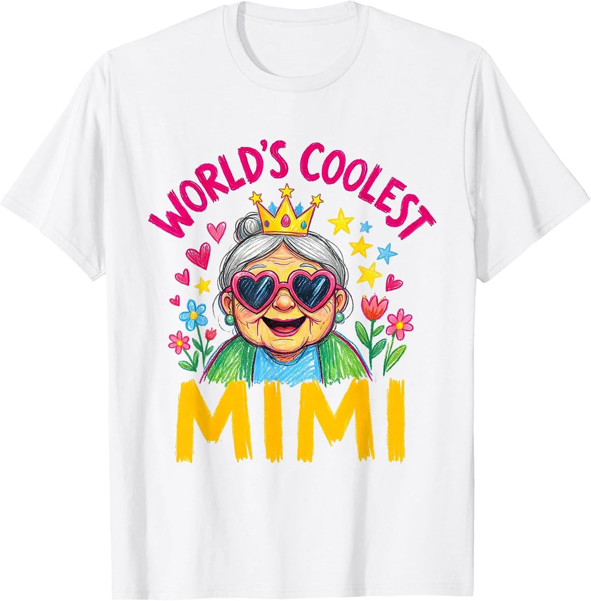 Men's World's Coolest Mimi Grandmother Design T-Shirt - White