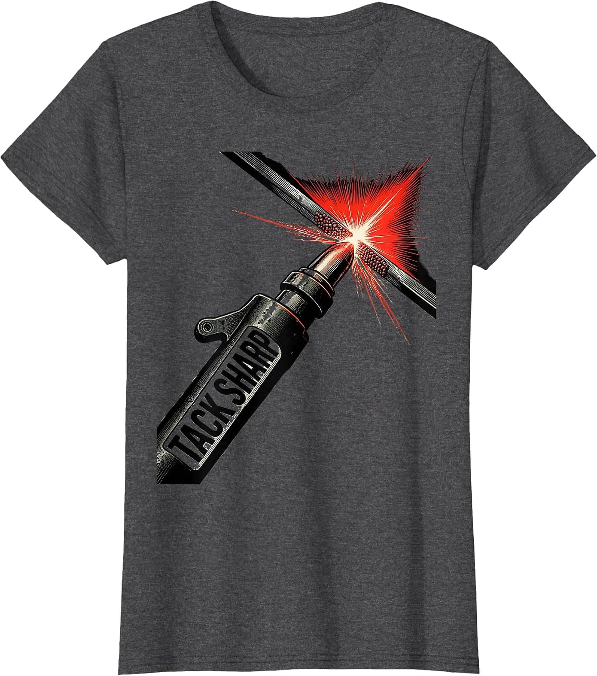 Women's Tack Sharp Constructivist Welder Trade Pride Humor T-Shirt - Dark Heather Grey