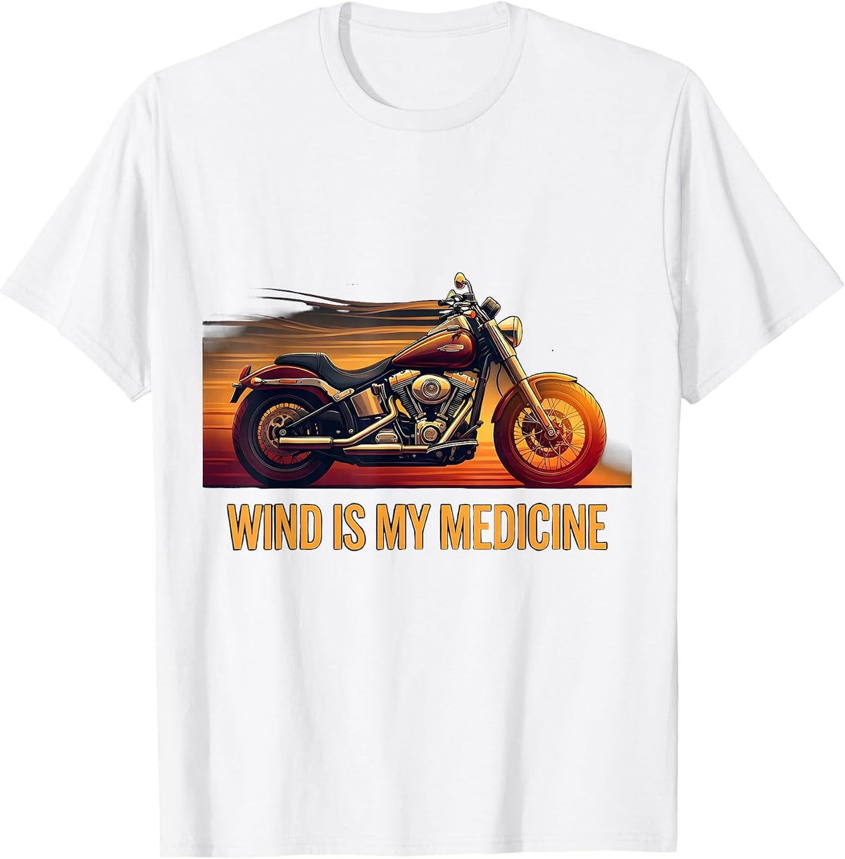 Men's Wind Is My Medicine Motorcycle Riding Design T-Shirt - White