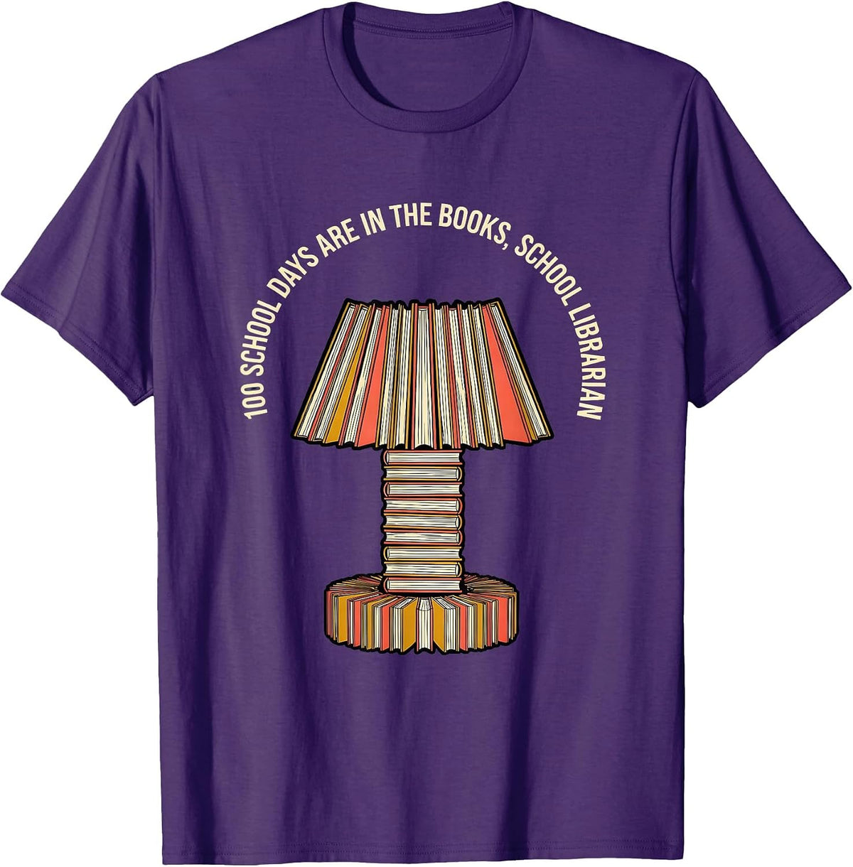 Men's 100 School Days Are In The Books School Librarian T-Shirt - Purple