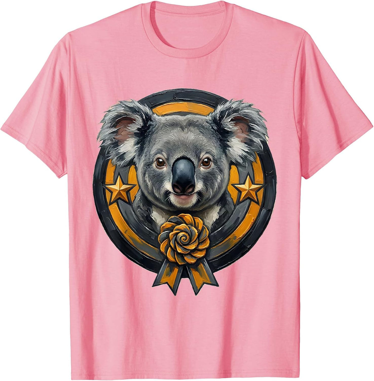 Round Koala Head Cute Animal Lover Pun Humor T-Shirt - Pink