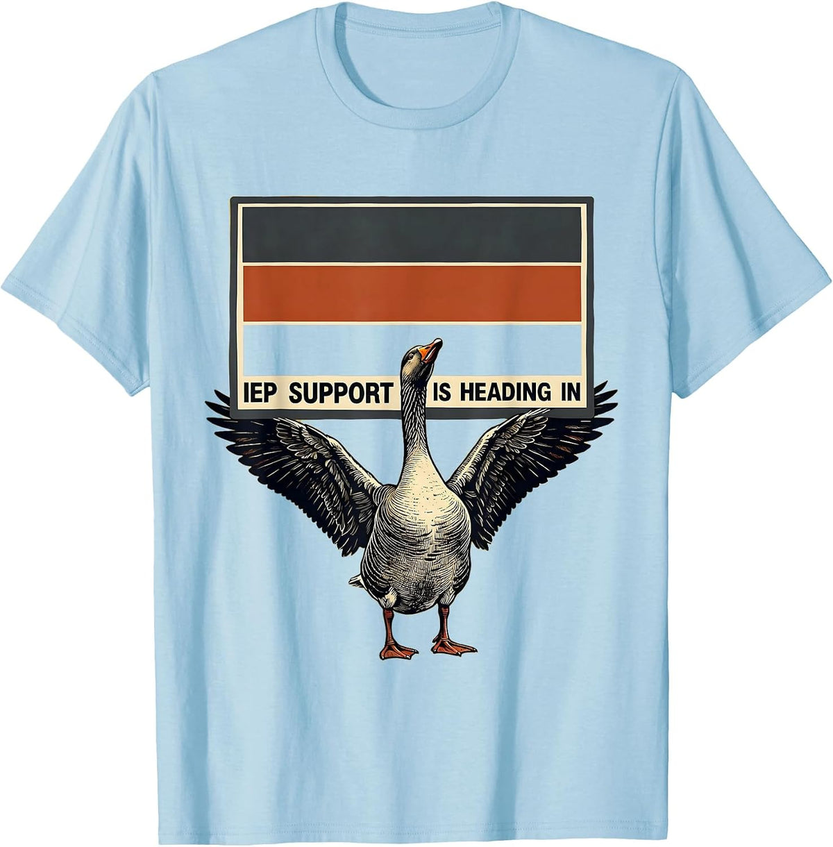 Men's IEP Support Is Heading In Silly Goose Special Education T-Shirt - Baby Blue