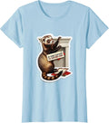 Women's My Ferret Scattered The Christmas Cards Funny Ferret Lover T-Shirt - Baby Blue