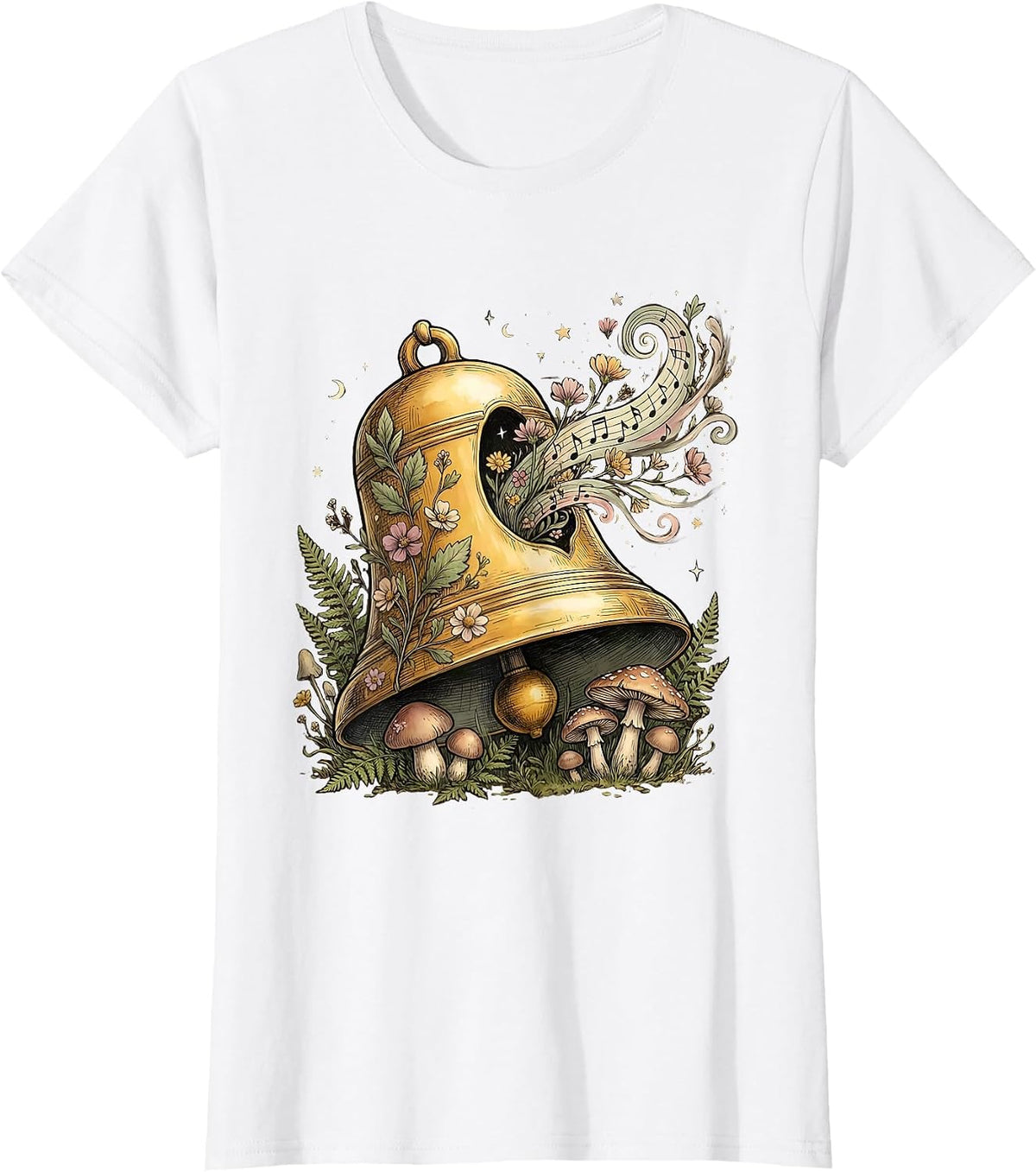 Women's 2nd Grade Teacher Ringing Bell Musical Notes T-Shirt - White