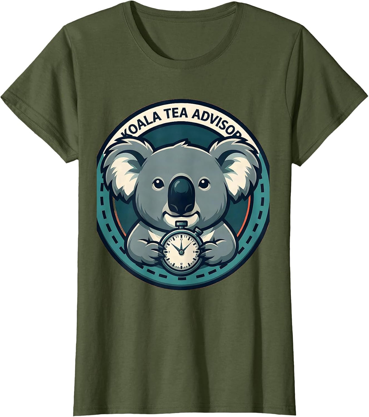 Women's Koala Tea Advisor Funny Koala Lover Cute Animal Humor T-Shirt - Olive Green