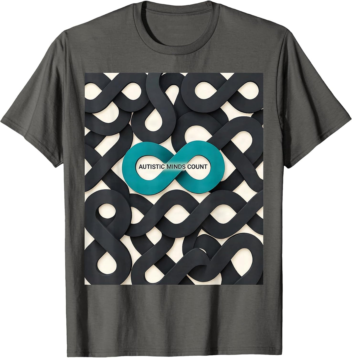 Autistic Minds Count Neurodiversity Awareness Gift T-Shirt - Asphalt Grey