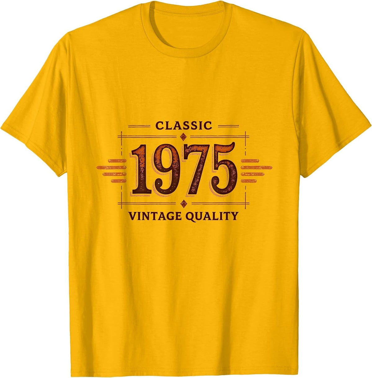 1975 Classic Vintage Quality Retro Design T-Shirt - Golden Yellow