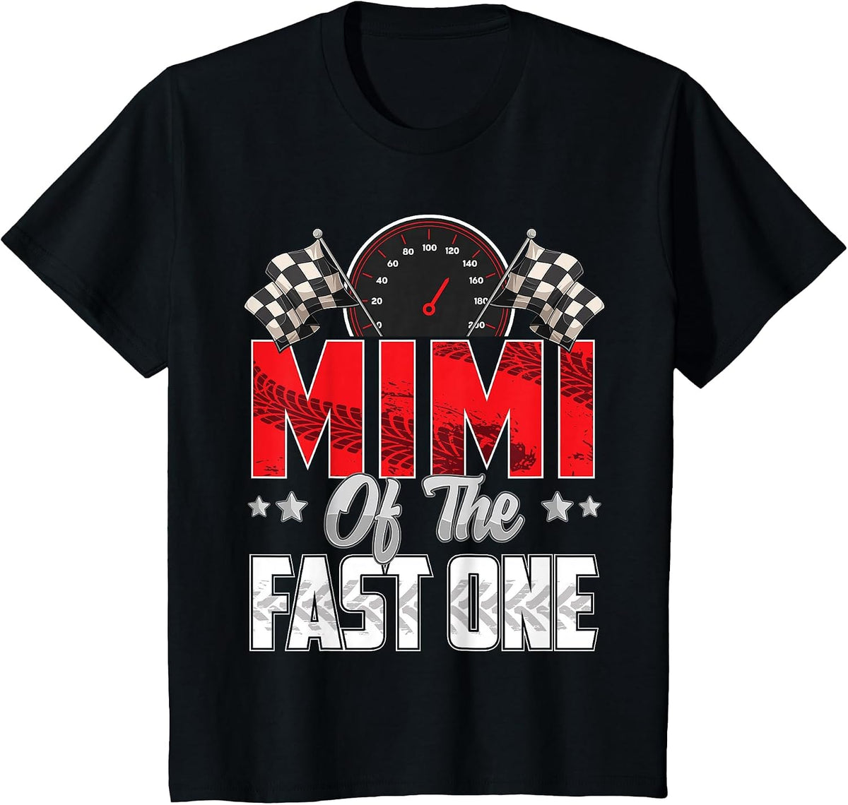 1 Year Old Racing car Fast one Birthday 1st Family Mimi T-Shirt - Black