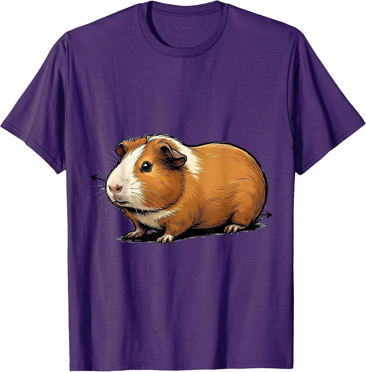 Men's Guinea Pig Stretch Funny Pet Lover Novelty T-Shirt - Purple