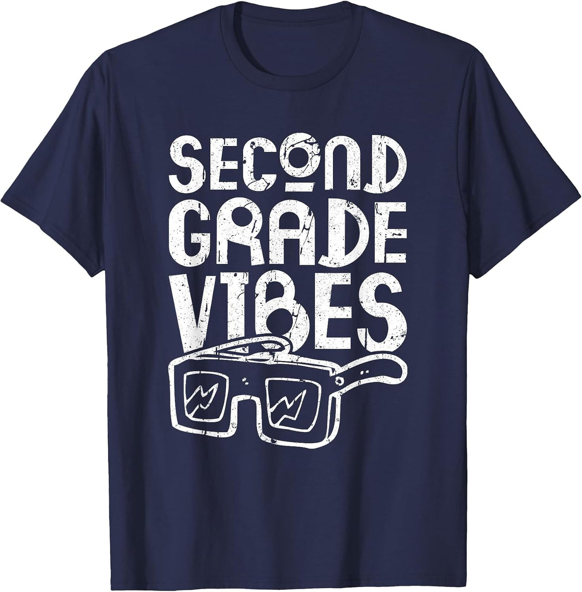 Second Grade Vibes Shirt 2nd Grade Boy Girl Student Teacher T-Shirt - Navy Blue