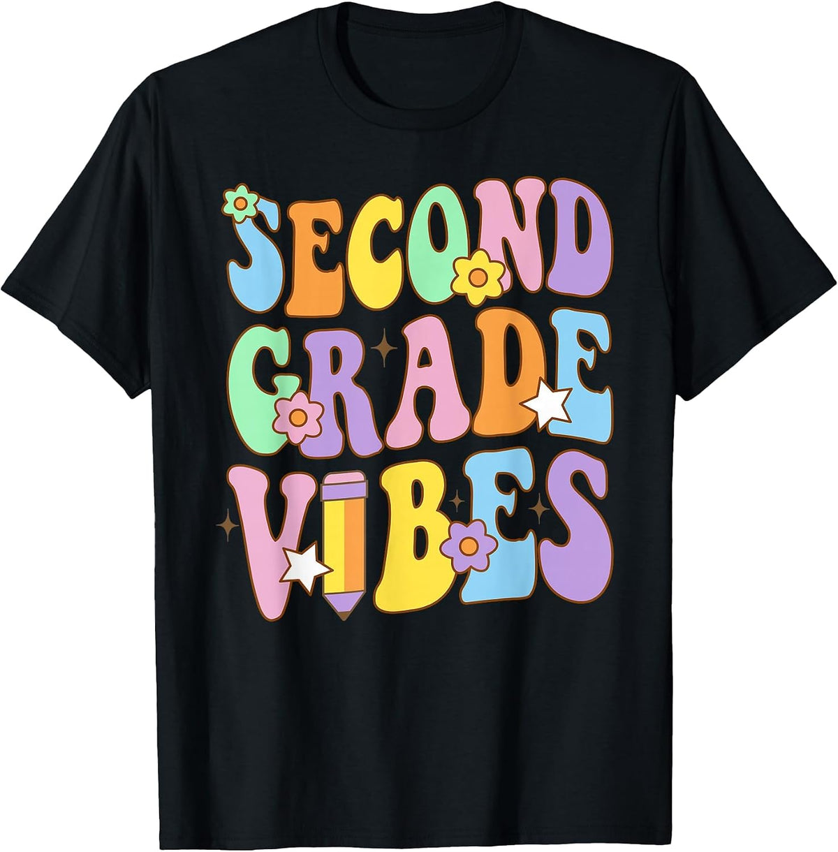 Second Grade Happy First Day of School 2ND Grade Back to T-Shirt - Black