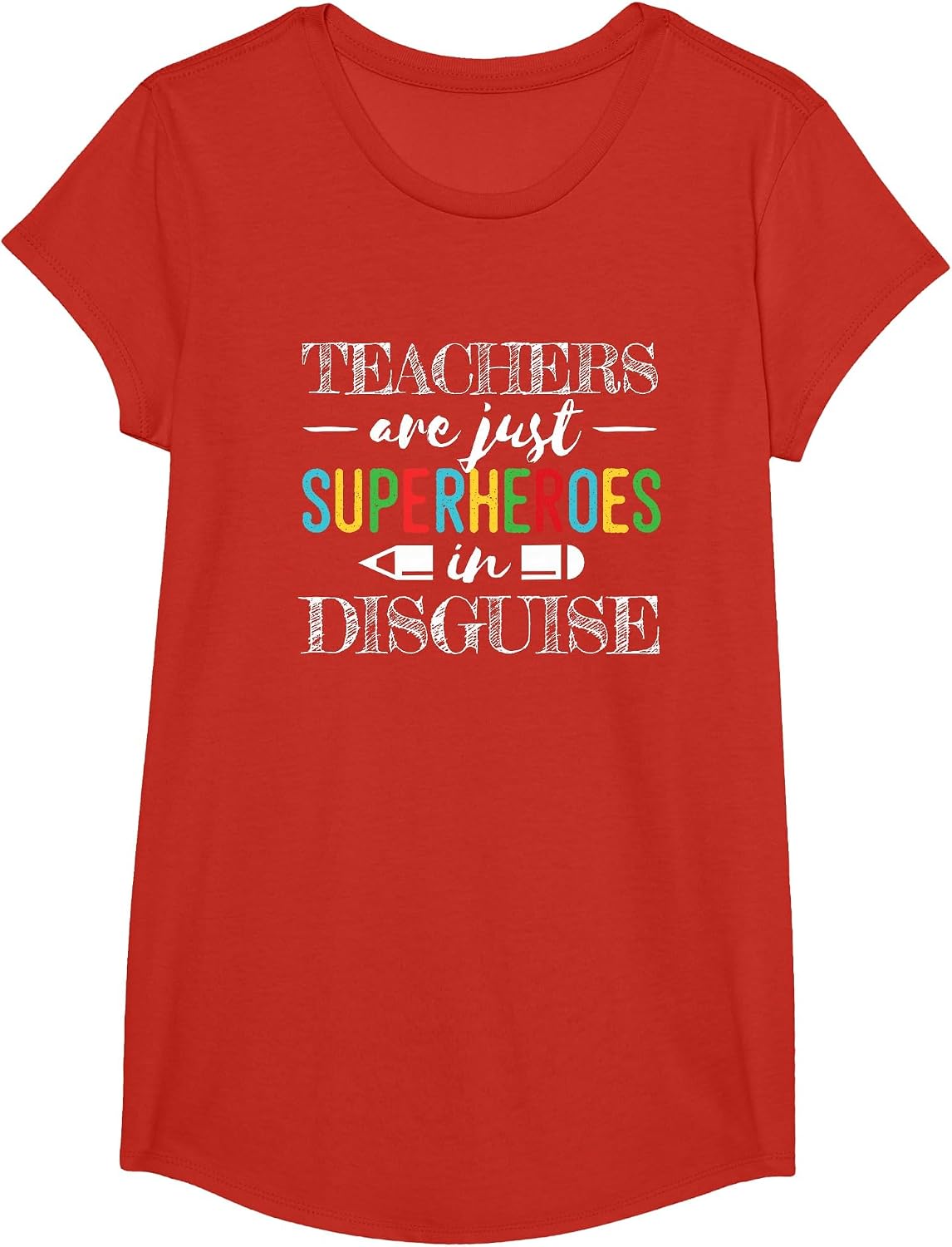 Teachers are Superheroes in Disguise Elementary School Shirt T-Shirt - Girls Red