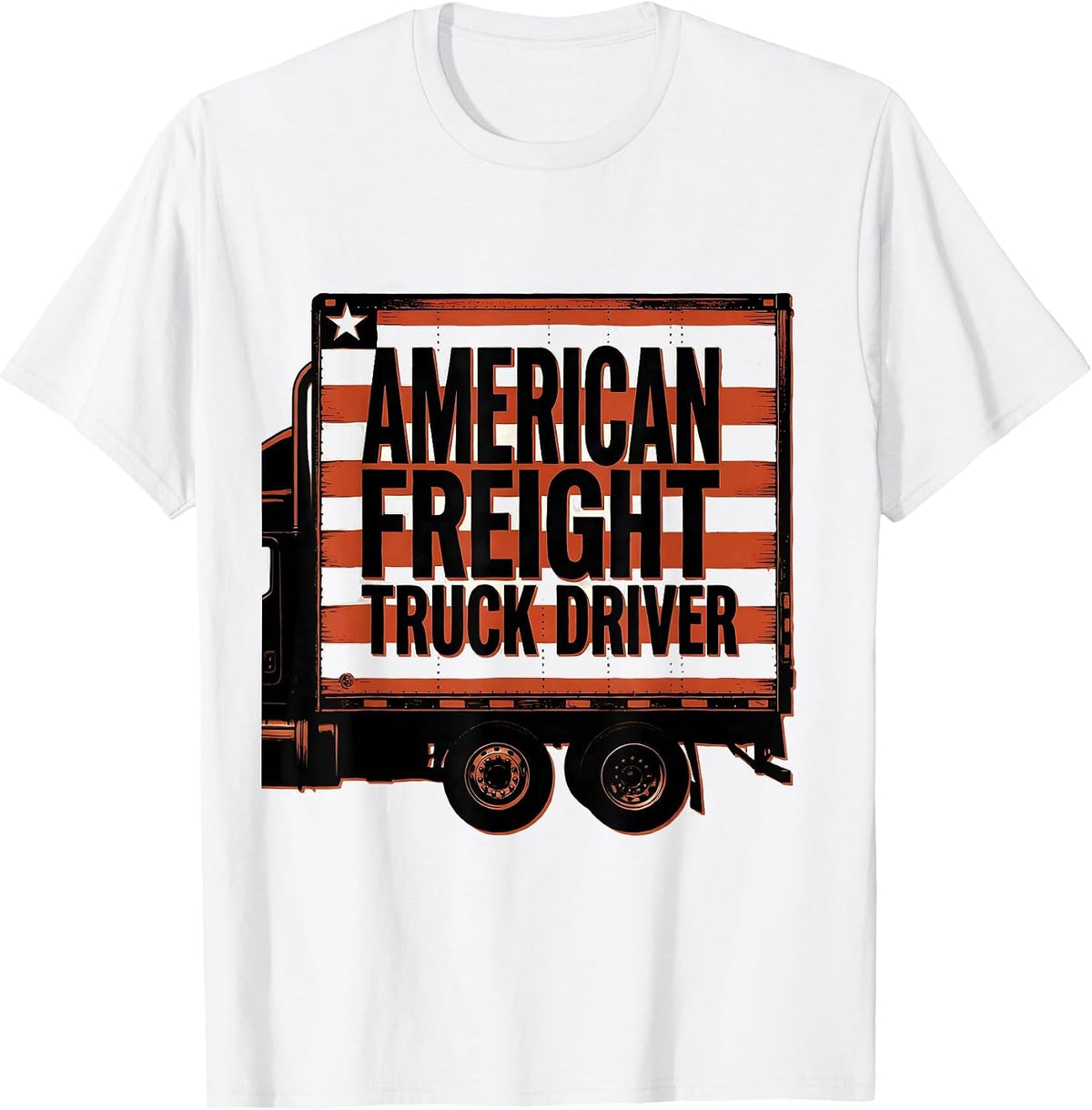 Men's American Freight Truck Driver Patriotic Semi Truck Driver T-Shirt - White