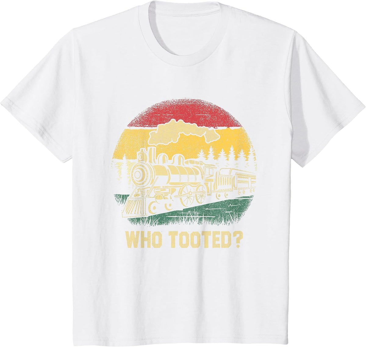 Who Tooted Funny Train Lover Boys Men Collector Railroad T-Shirt - White