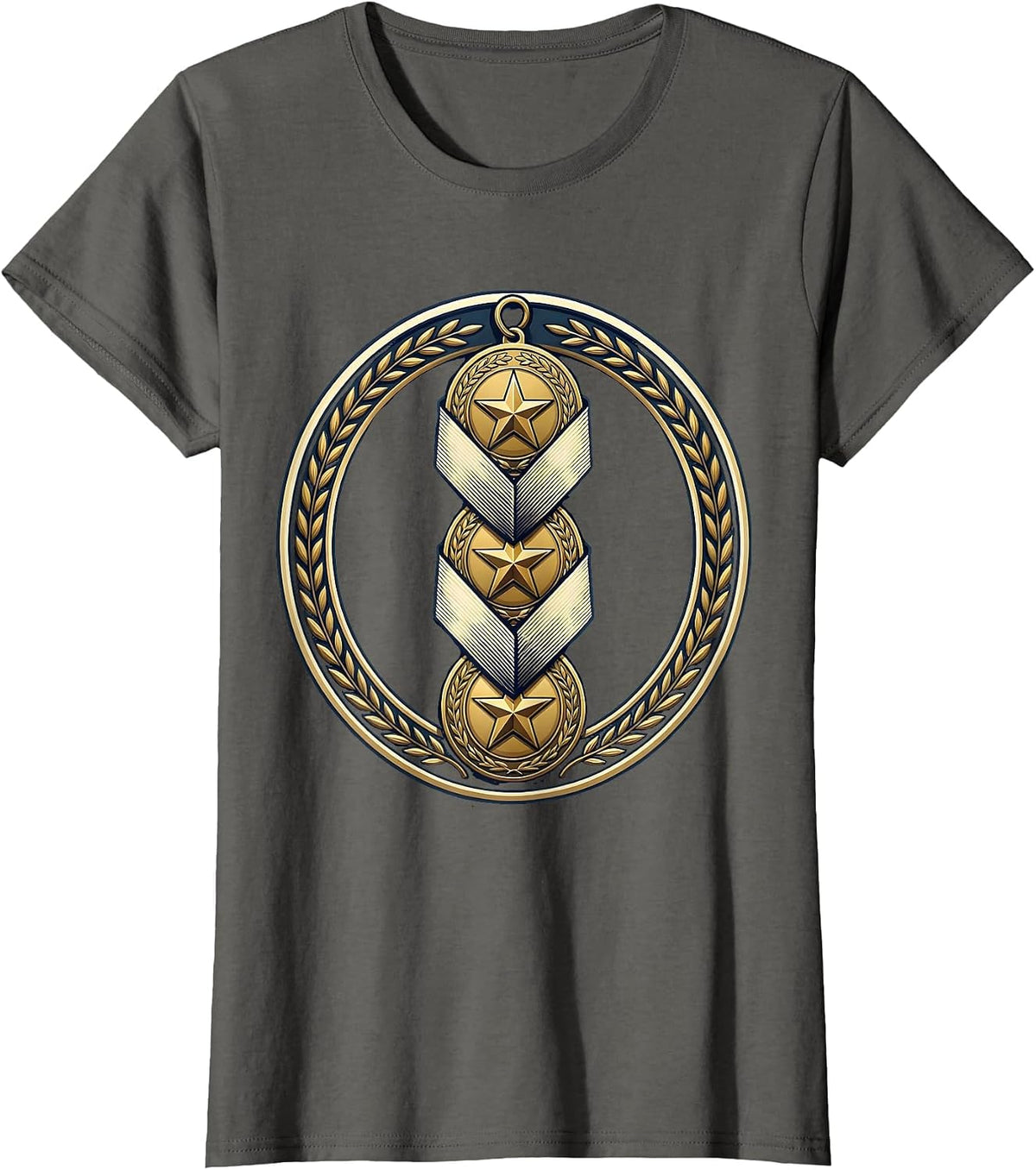 Women's Sped Teacher Patience Medals Graphic Design T-Shirt - Asphalt Grey