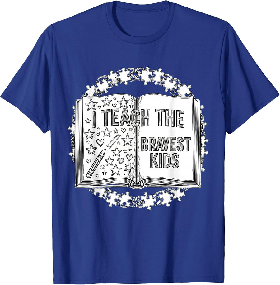 I Teach The Bravest Kids Sped Teacher Design T-Shirt - Royal Blue