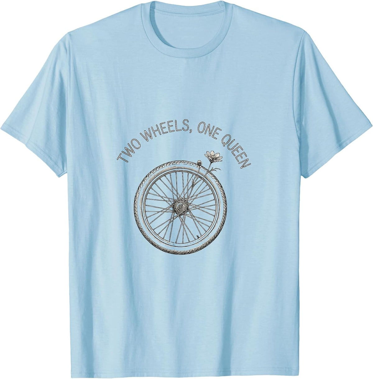 Men's Two Wheels One Queen Motorcycle Rider Design T-Shirt - Baby Blue