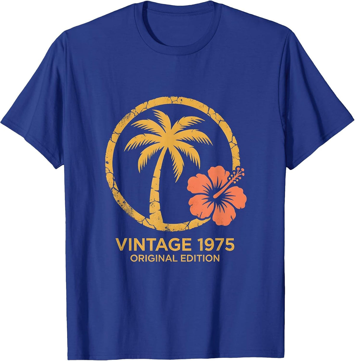 Vintage 1975 Original Edition Classic Design T-Shirt - Royal Blue