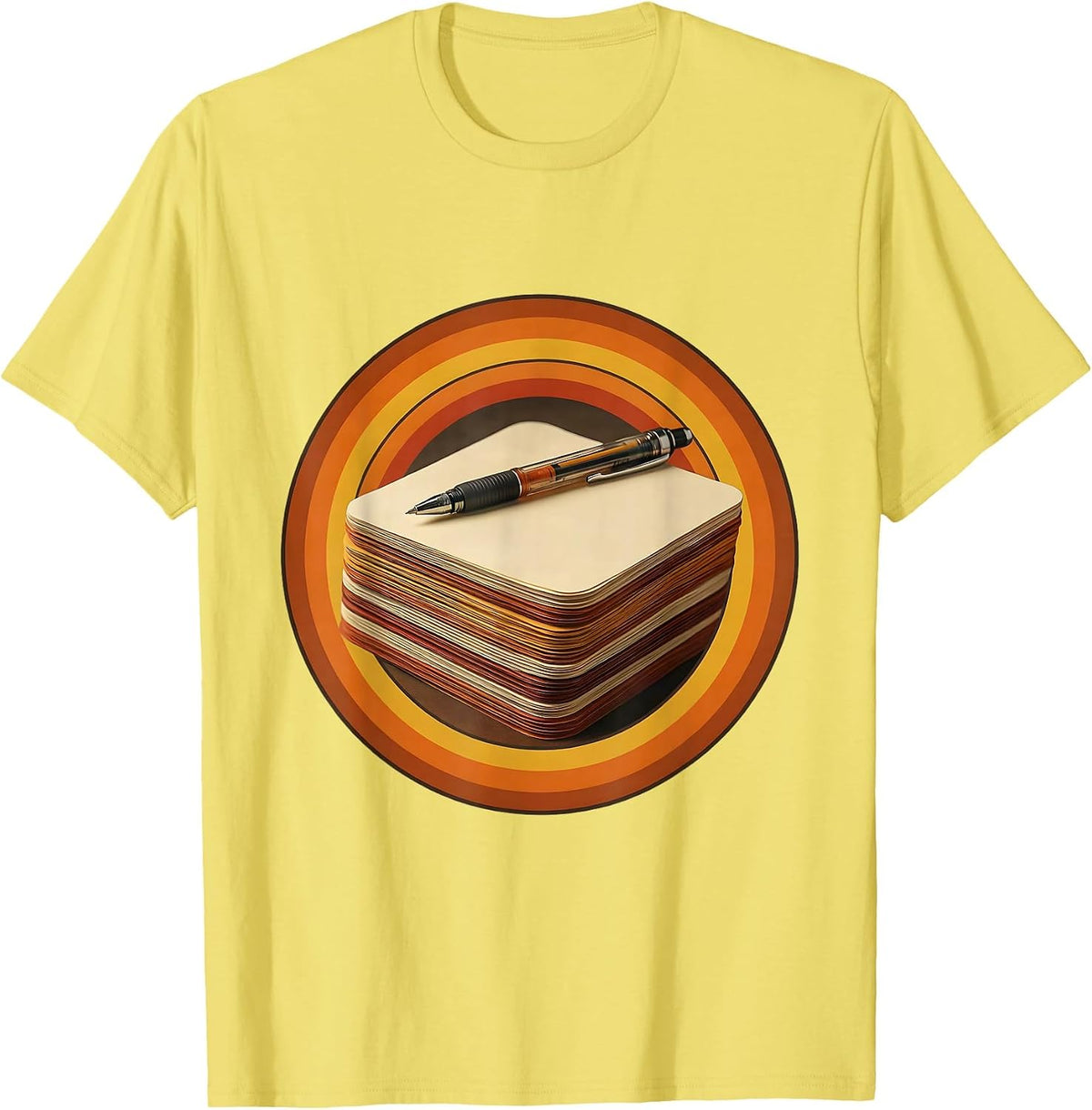 Men's 2nd Grade Teacher Graded Papers Illustration T-Shirt - Lemon Yellow