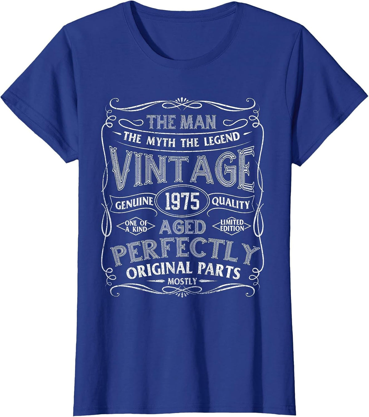 Man Myth Legend Vintage 1975 Year of Birth Birthday T-Shirt - Royal Blue
