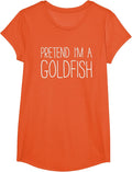 Pretend I'm A Goldfish Shirt Costume Tee T-Shirt for Adults Kids Men Women Halloween - Girls Orange