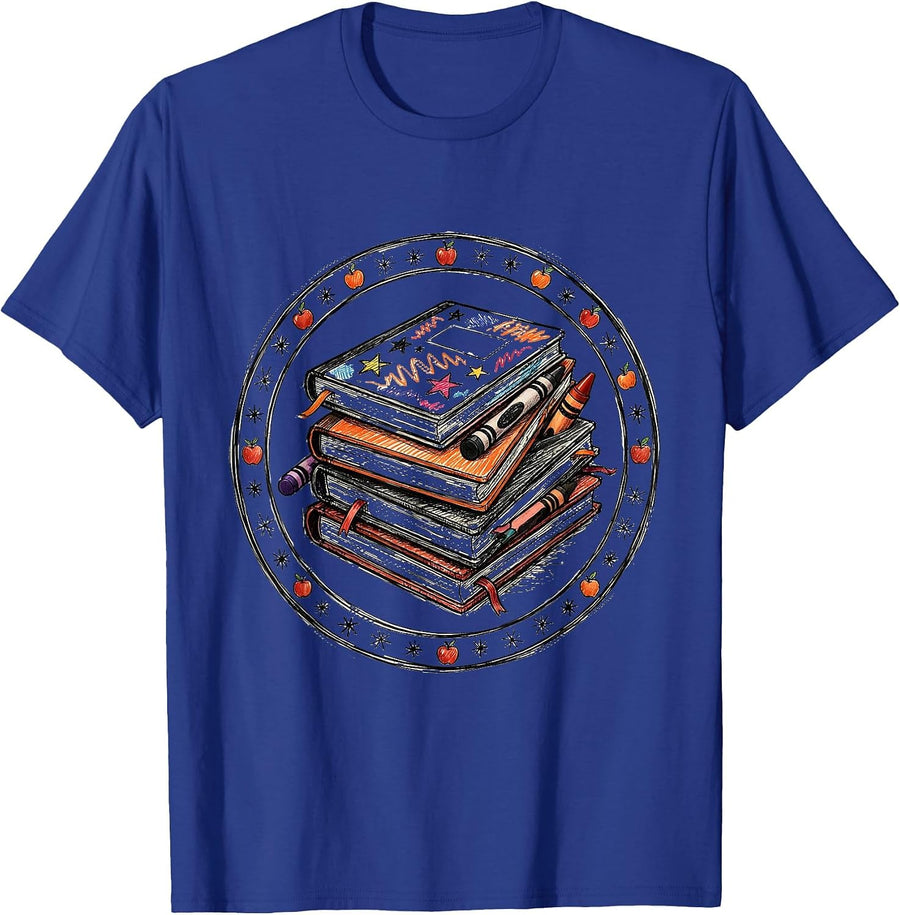 2nd Grade Teacher Composition Notebooks Graphic T-Shirt - Royal Blue