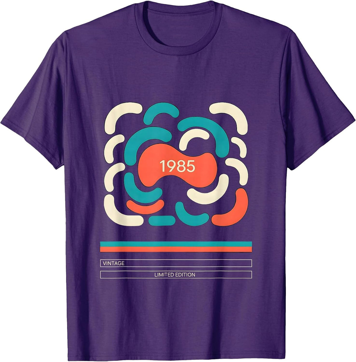 Vintage 1985 Limited Edition Midcentury Modern 25th Birthday T-Shirt - Purple