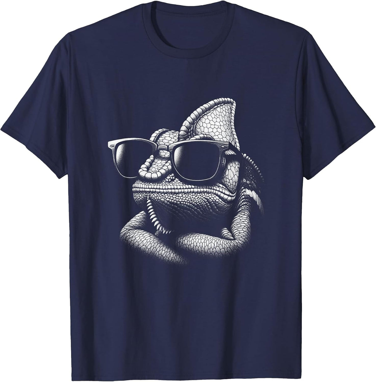 Cool Chameleon Reptile Sunglasses Design for Men and Kids T-Shirt - Navy Blue