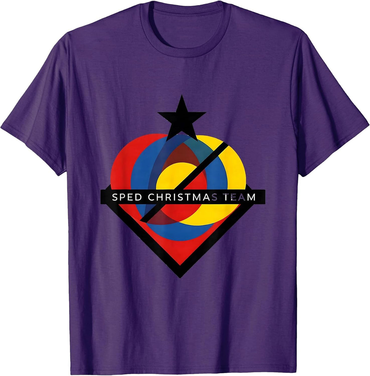 Men's SPED Christmas Team Bauhaus Modernist Special Education T-Shirt - Purple