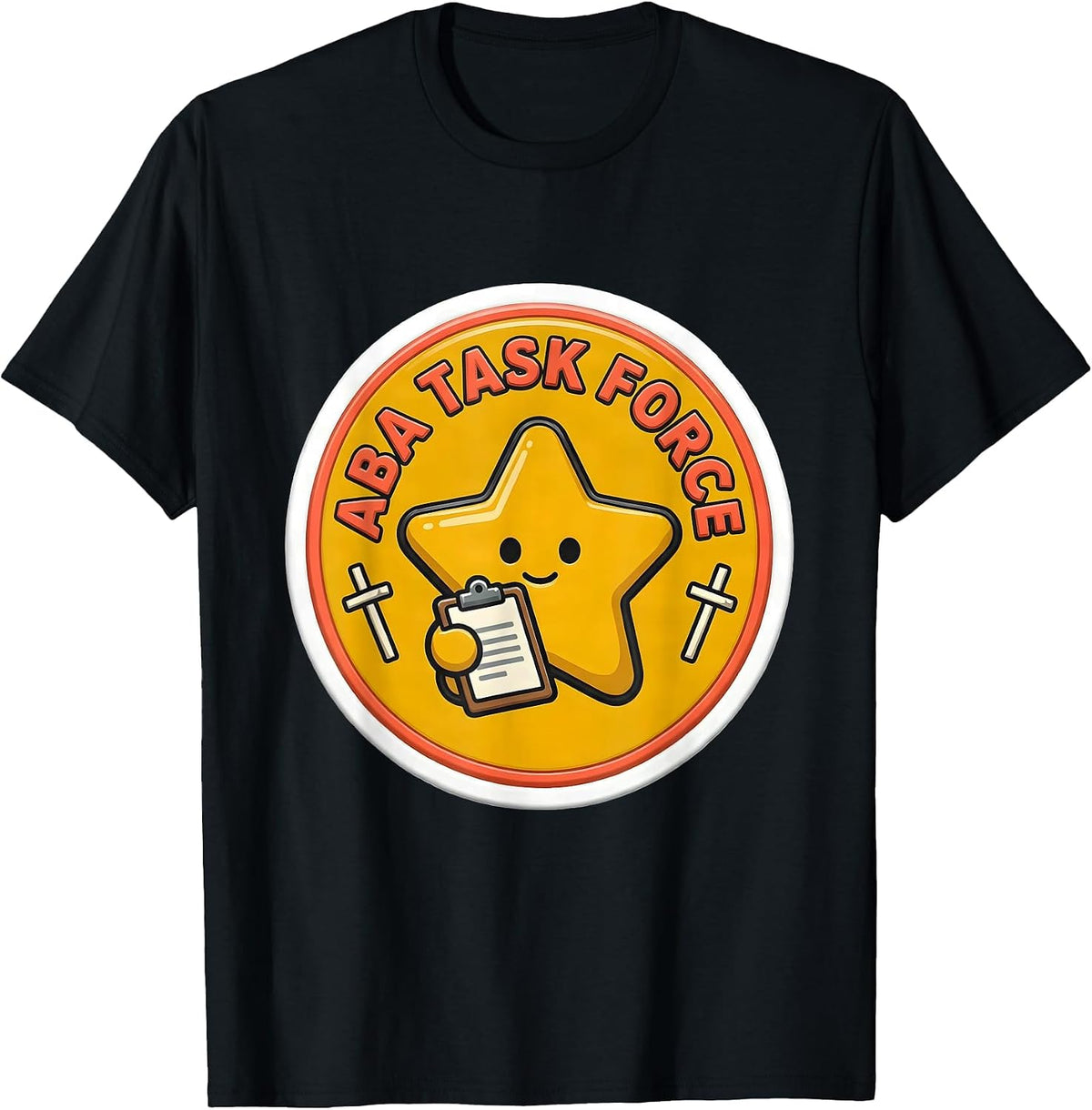 Men's ABA Task Force Retro Humor Behavior Analyst RBT ABA T-Shirt - Black