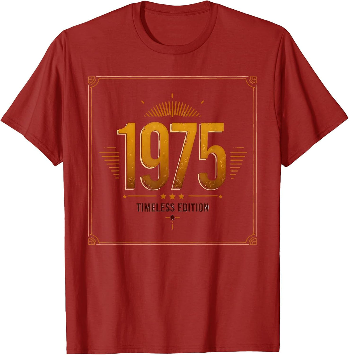 Vintage 1975 Timeless Edition Retro Design T-Shirt - Cranberry Red