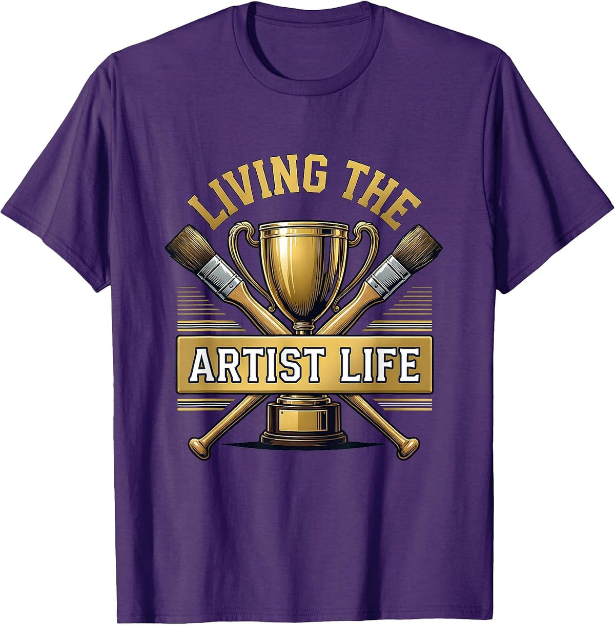 Living the Artist Life Graphic Design T-Shirt - Purple