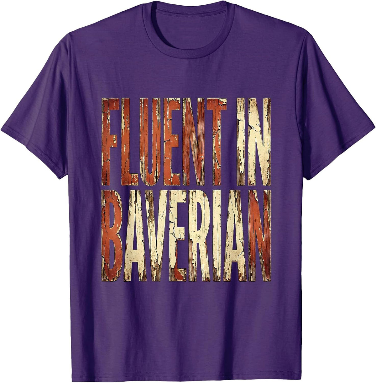 Men's Fluent in Bavarian Oktoberfest Design T-Shirt - Purple