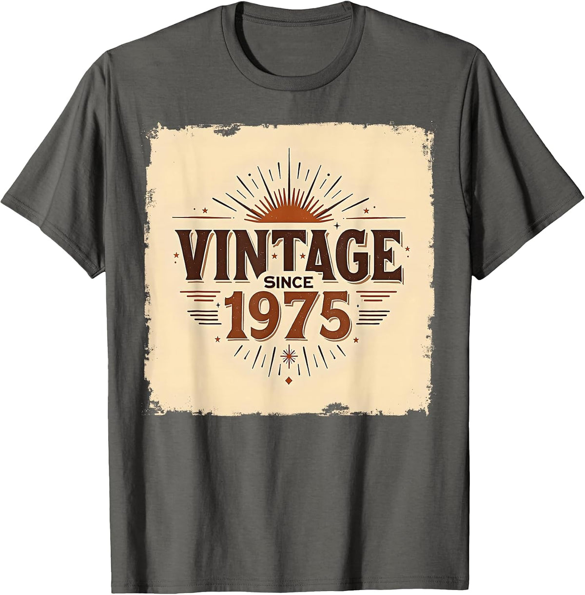 Vintage Since 1975 Retro Birthday Design T-Shirt - Asphalt Grey