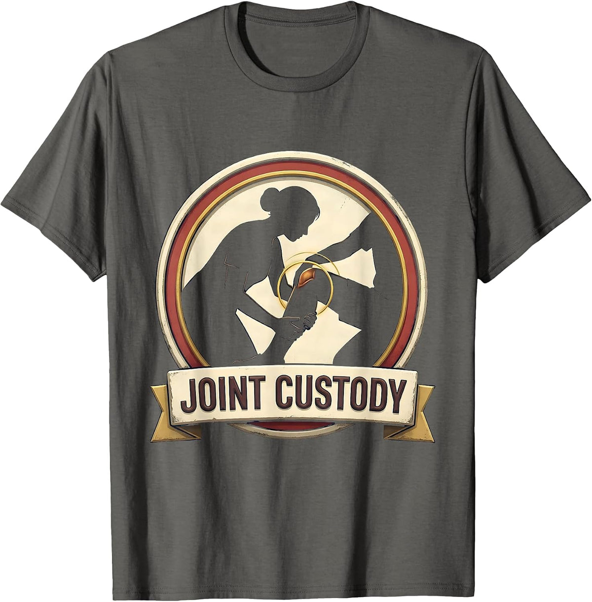 Men's Joint Custody Funny Physical Therapist PT Massage Therapy T-Shirt - Asphalt Grey