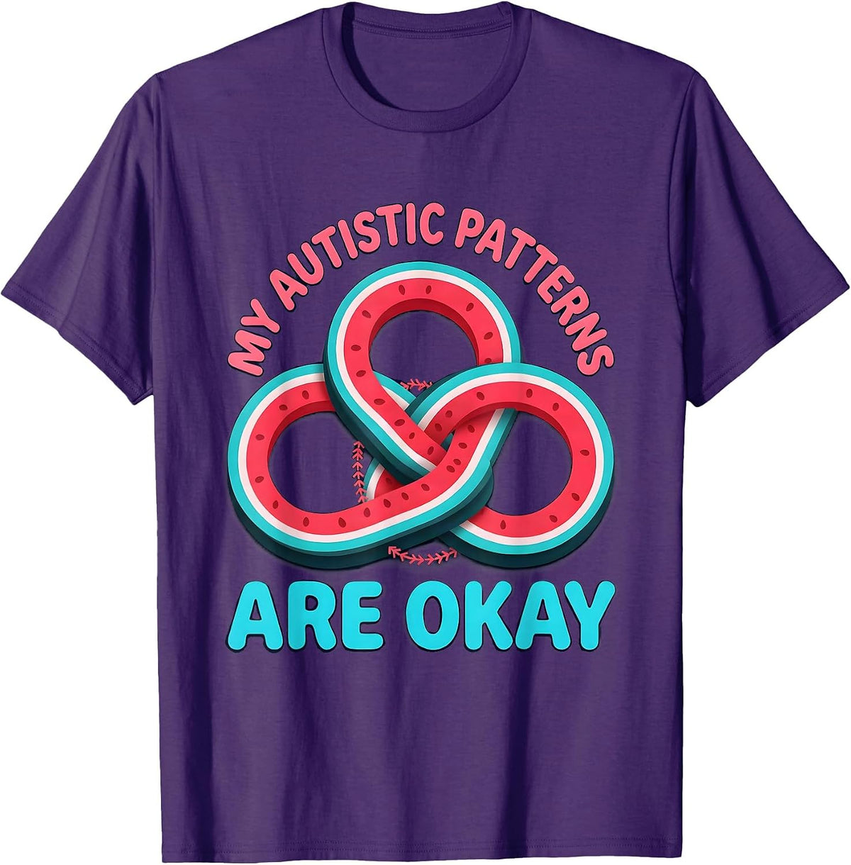 Men's My Autistic Patterns Are Okay Funny Neurodivergent Awareness T-Shirt - Purple