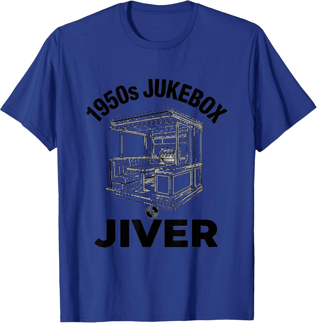 1950s Jukebox Jiver Retro Sock Hop Rockabilly Party Costume T-Shirt - Royal Blue