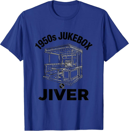 1950s Jukebox Jiver Retro Sock Hop Rockabilly Party Costume T-Shirt - Royal Blue