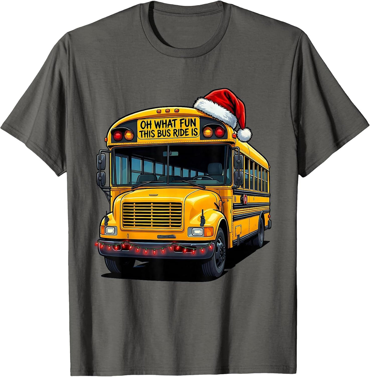 Oh What Fun This Bus Ride Is Funny School Bus Driver T-Shirt - Asphalt Grey