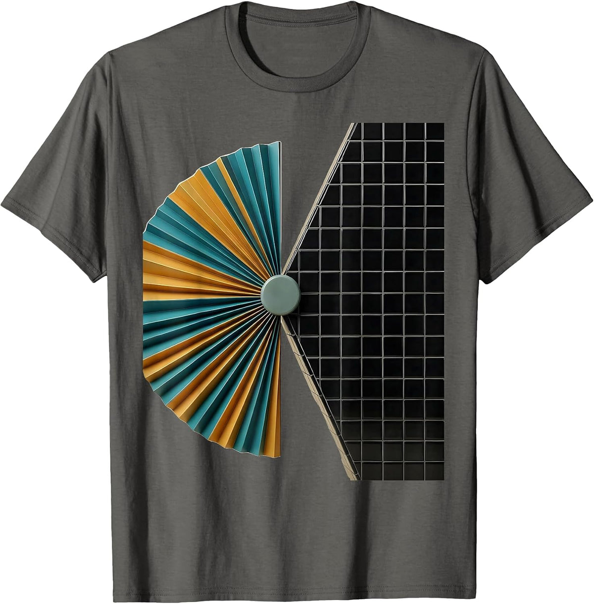 Men's Geometric Colliding Masses Roaring 20s Party Vintage T-Shirt - Asphalt Grey