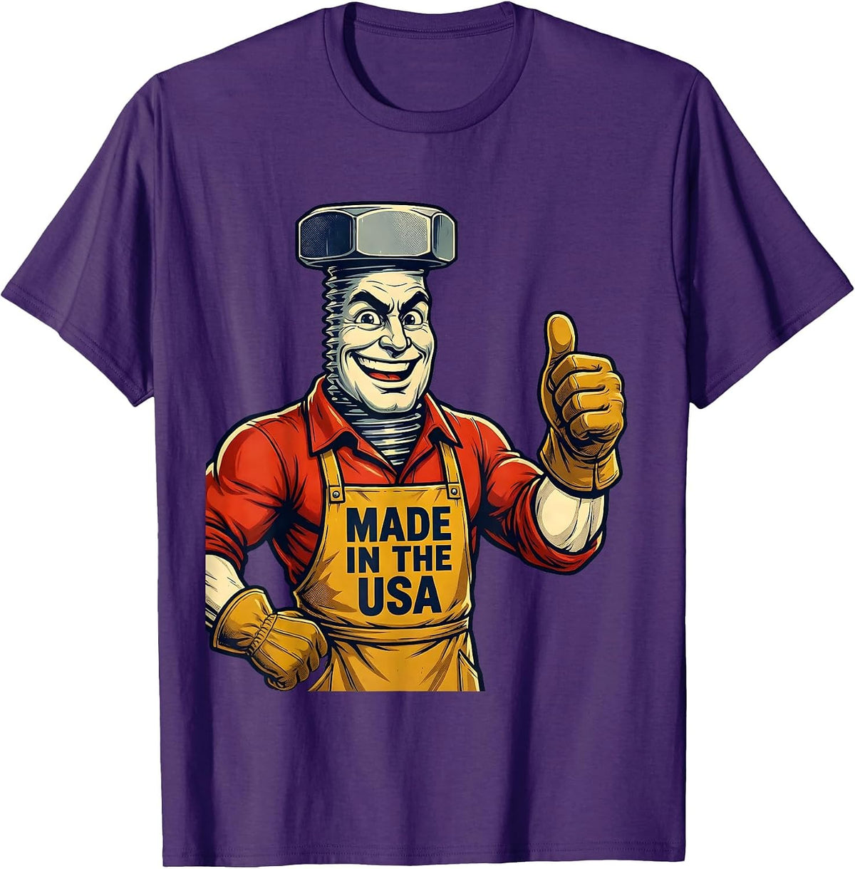 Made in the USA American Pride Graphic Design T-Shirt - Purple